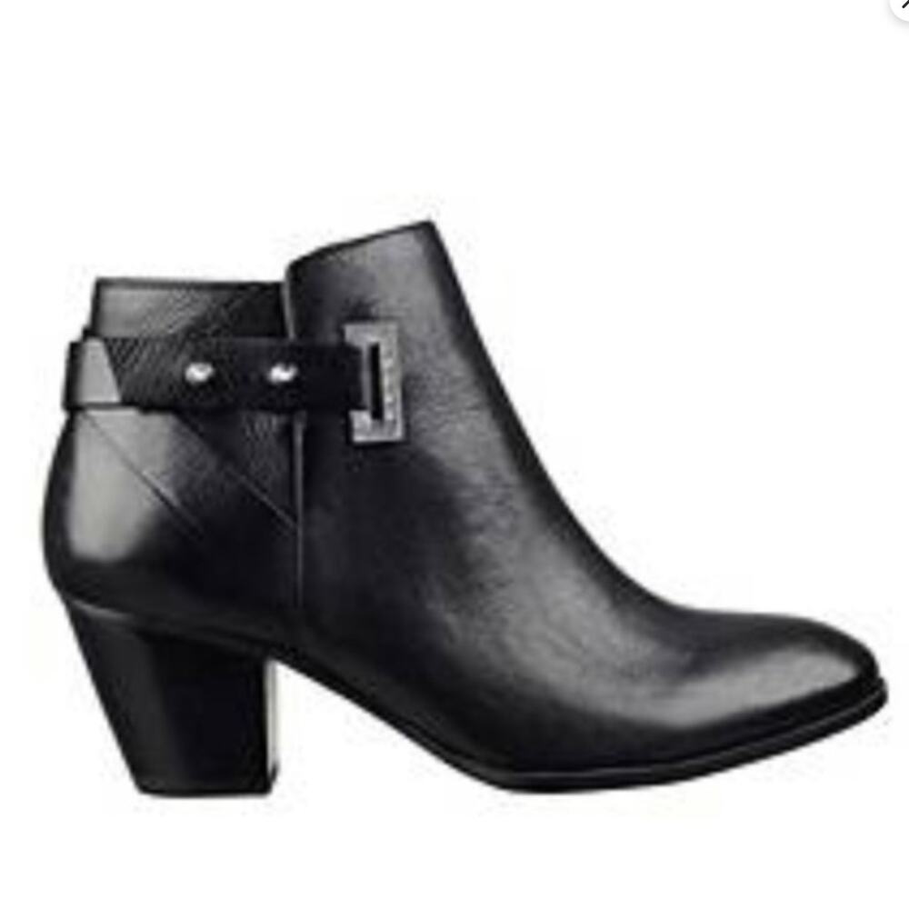 Guess Black Ankle Booties Rockabilly Silver Spikes Rocker Grunge Buckle Sz 8.5 M